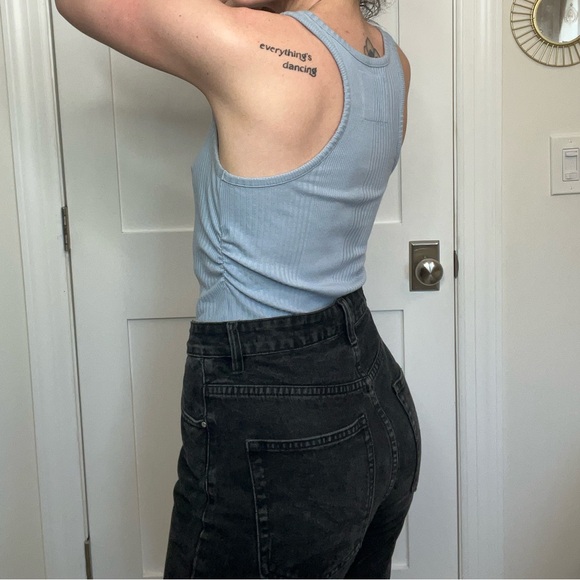 Aerie Baby Blue High Neck Ruched Bodysuit - Picture 12 of 13